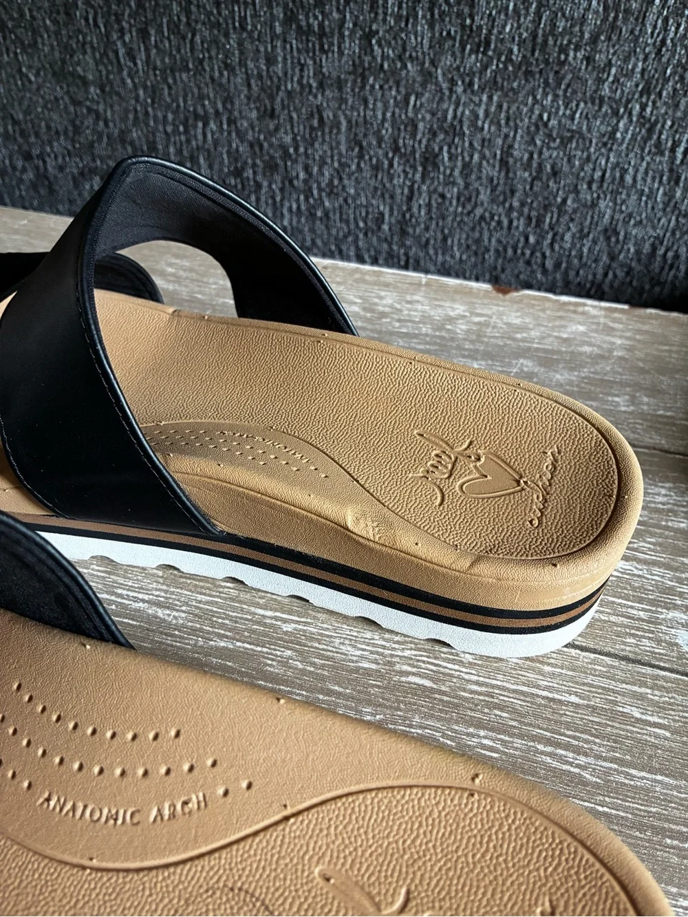 Reef Black Banded Horizon Hi Platform Sandals